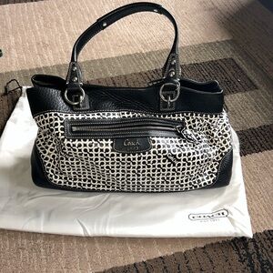 Coach Black and White monogram Shoulder Bag